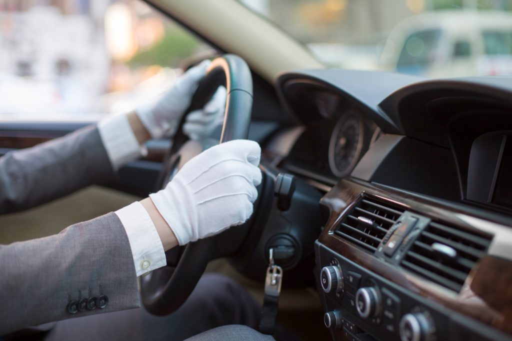 Chauffeur driving car