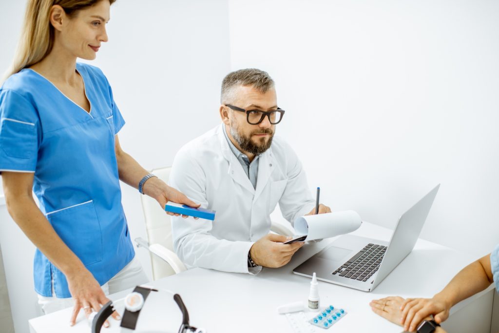 Medical appointment with otolaryngologists